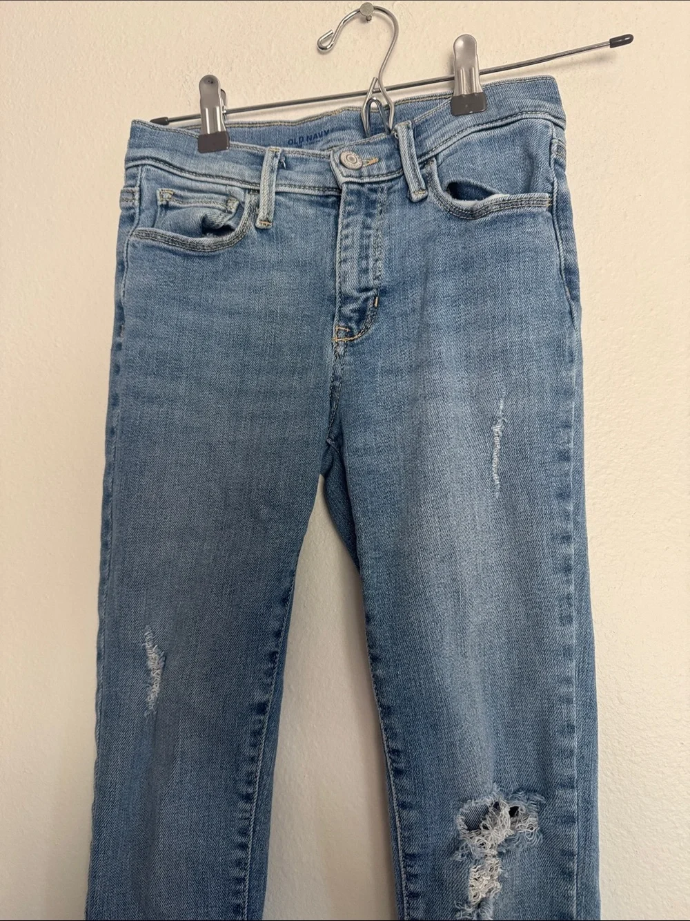 Old Navy Light Blue Distressed Kids Skinny Jeans